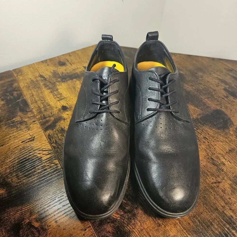 Amberjack Mens The Original Derby Oxfords Shoes Black Leather Hybrid Size 10.5